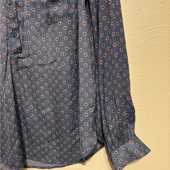 Women’s H&M Blue And Brown Blouse Size 8 - Picture 7 of 8